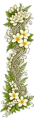 Hawaiian floral henna border design.png