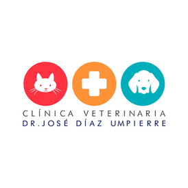 Logotipo de Clínica Veterinaria Dr. José Díaz Umpierre con iconos, ahorro en salud mascotas.