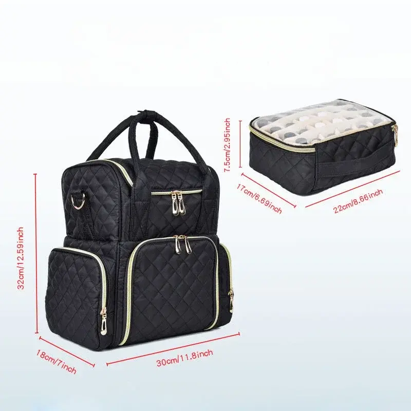 Thumbnail: 48Bottles Portable Nail Art Nail Polish Organizer Storage Case Holds Bags Nails