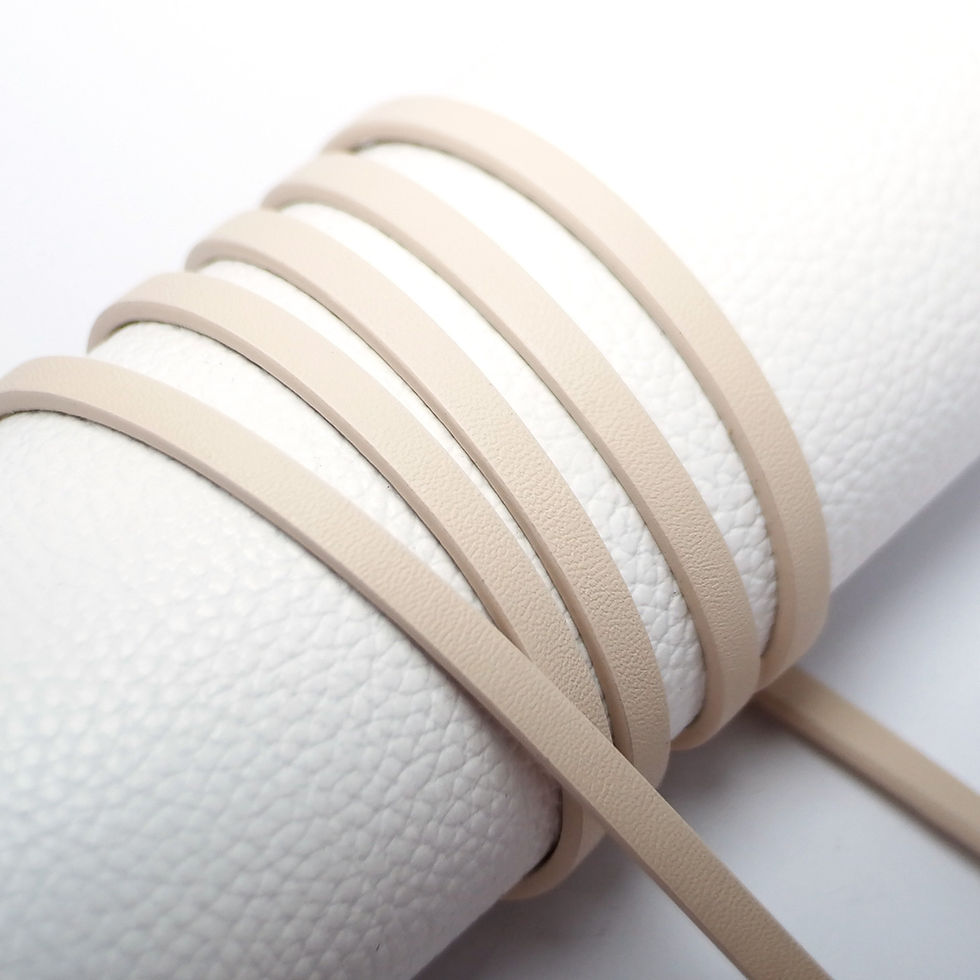 ภาพขนาดย่อ: 45inches Soft Faux leather cord,Fine Litchi Texture 5x2mm Leather Strips,Leather