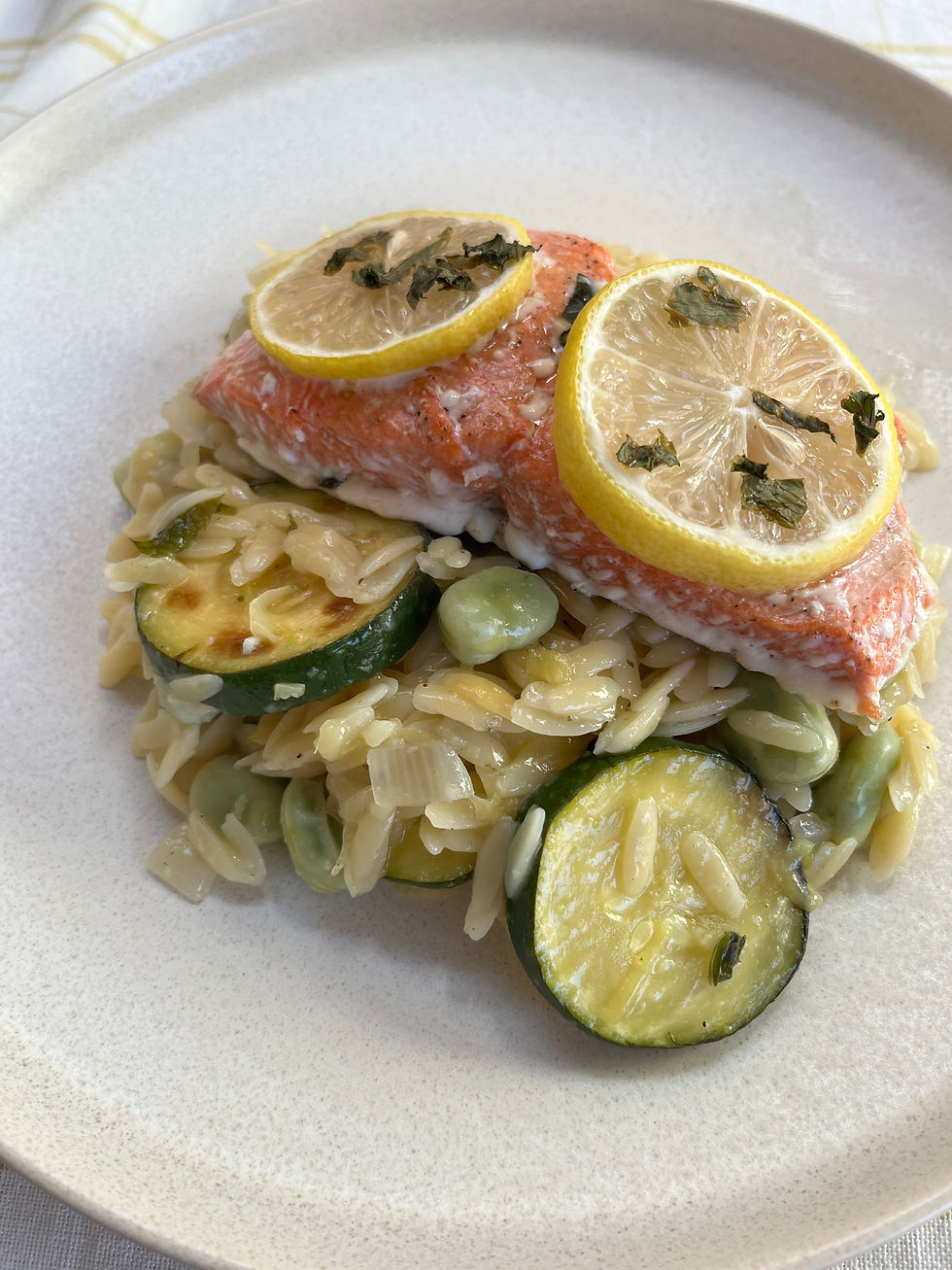 Zesty Salmon & Courgette Orzo