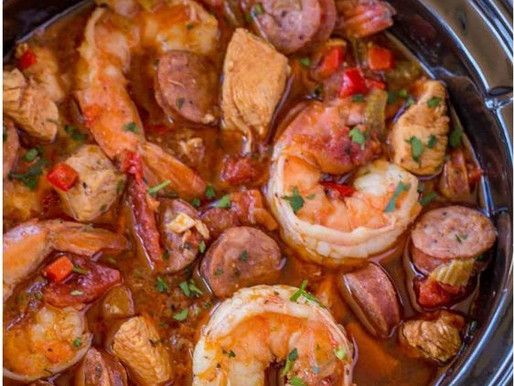 Slow Cooker Jambalaya with Andouille Sausage, Chicken and Shrimp Cooked Low and Slow with Bold Spice