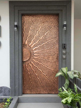 Sunburst Copper Door