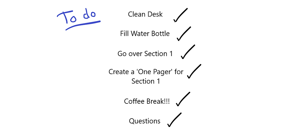 Revision to do list