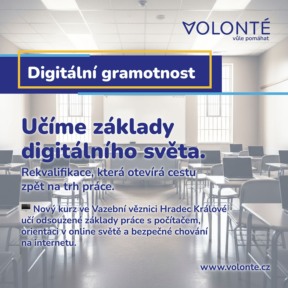We’re launching the Digital Literacy retraining course at Hradec Králové Remand Prison