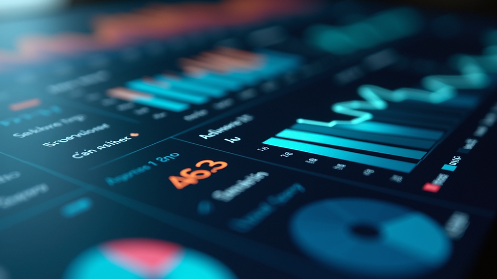 Close-up view of a digital marketing dashboard showing analytics and performance metrics