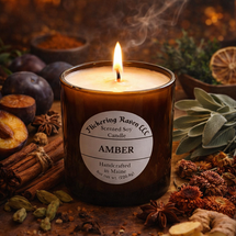 amber scented soy candle