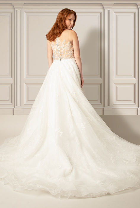 Back view of the Linda Wedding Gown by Darryl Jagga Bridal, a New York wedding gown designer.