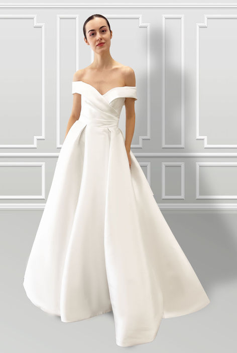 Front View of the Ursula Wedding Dress by Darryl Jagga Bridal, a New York wedding gown designer.