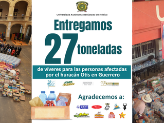 Universitarios mexiquenses envían 27 toneladas de víveres a Guerrero