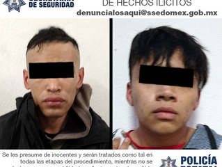 Detienen a dos hombres por portación de arma de fuego en Capulhuac