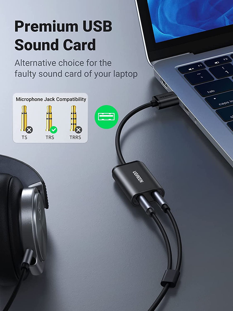 Thumbnail: Ugreen Usb Audio Adapter External Stereo Sound Card Universal Usb Stereo  3.