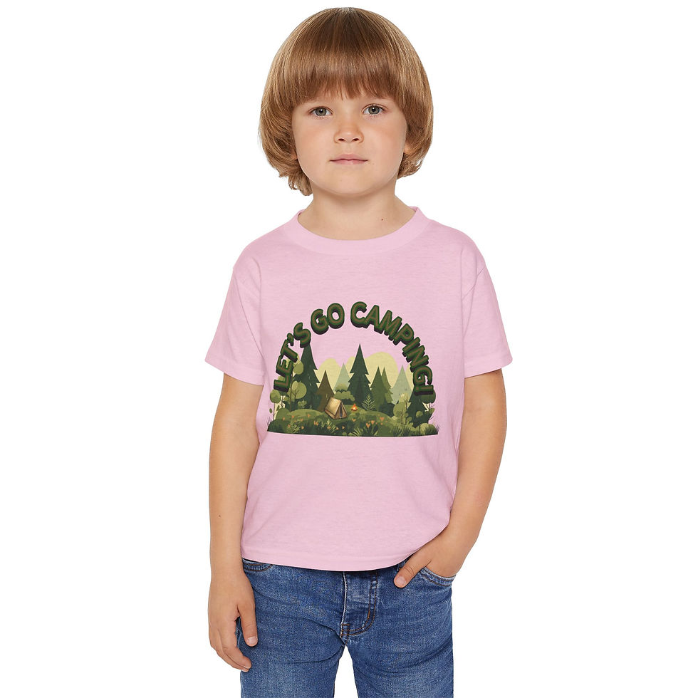 Thumbnail: Let's Go Camping, TODDLER Tee - Unisex Gildan Cotton T-Shirt, Children tees 