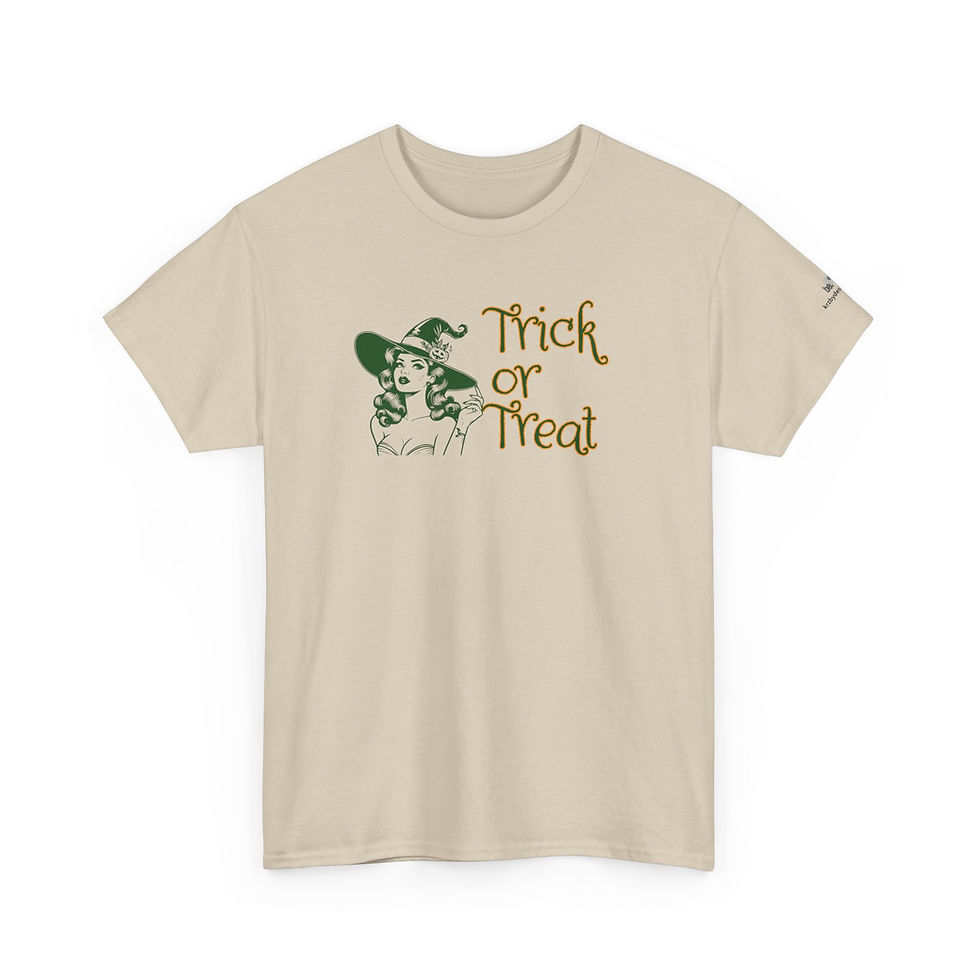 Thumbnail: Trick or Treat Tee - Gildan Unisex Cotton T-Shirt, Halloween 