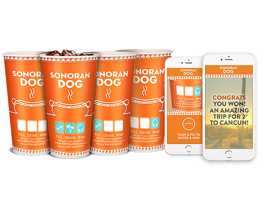 Interactive instant win feature on packaging using thermochromic inks