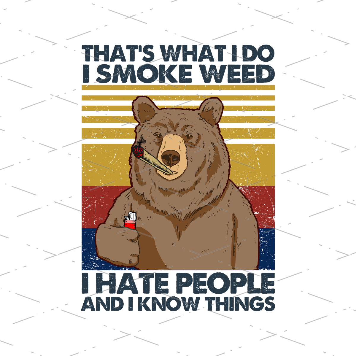 Bear Smokes Weed Sublimation Designs