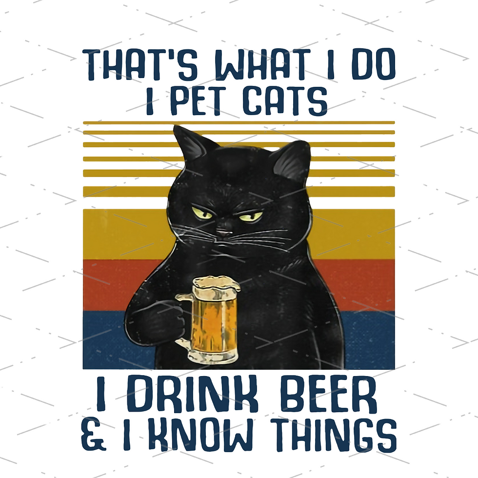 Love Cat and Beer sublimation design