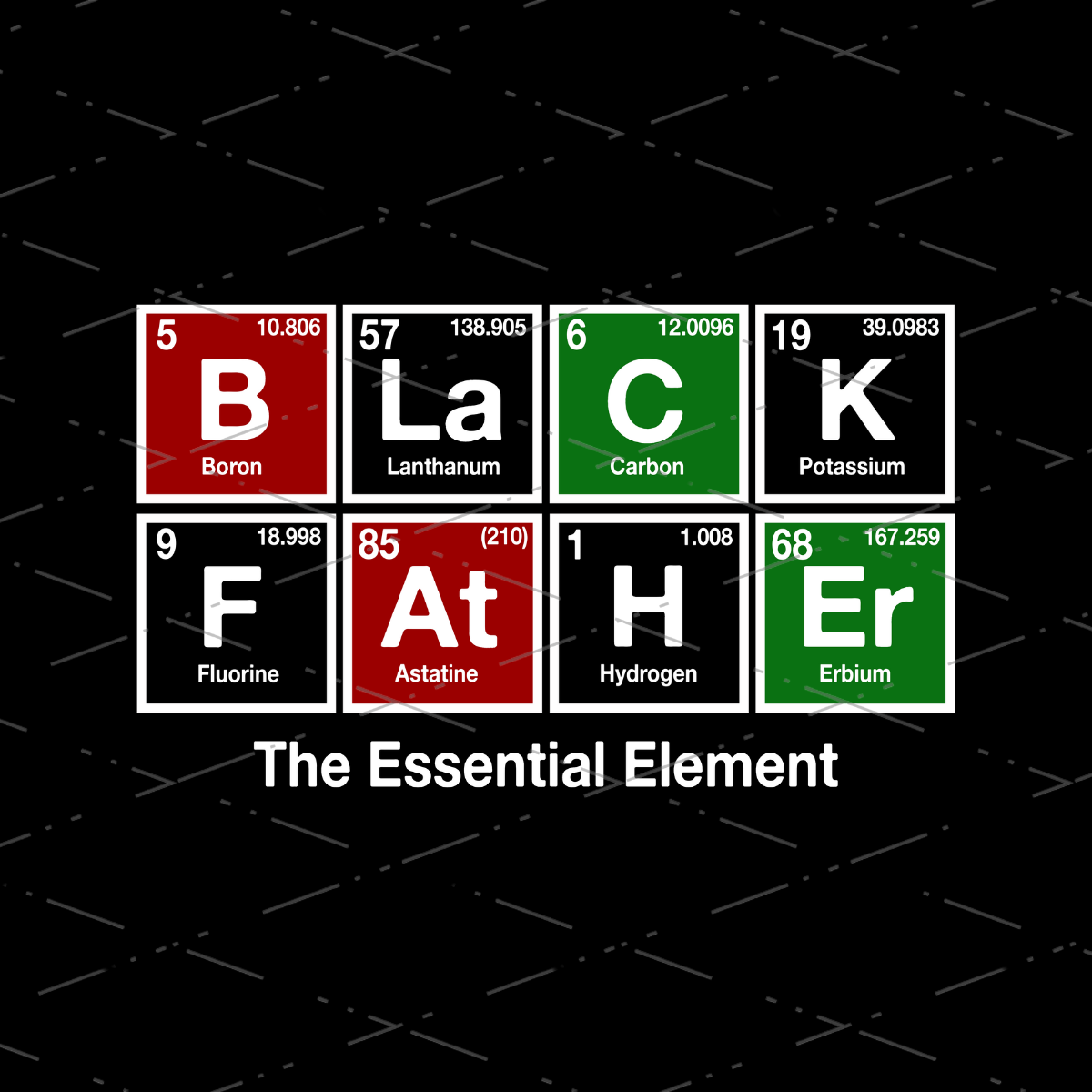 Black Father The Essential Element Periodic Table Father's Day Juneteenth Black History Sublimation Design