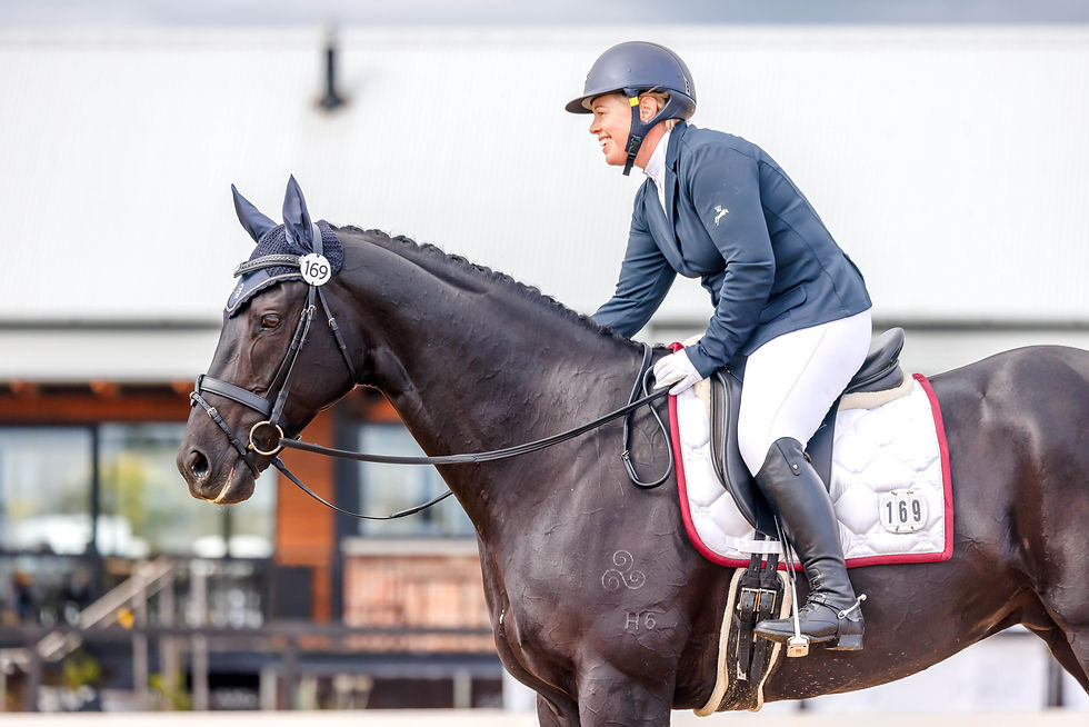 ABOVE: Novice dressage competitors Allison Sheehan and Ardeer. Picture: ONE-EYED FROG
