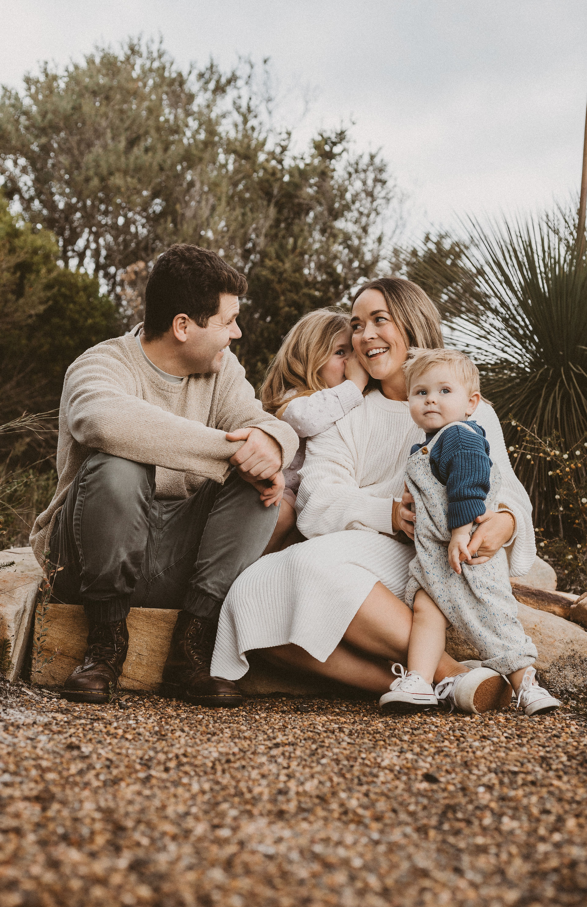 family on walking track