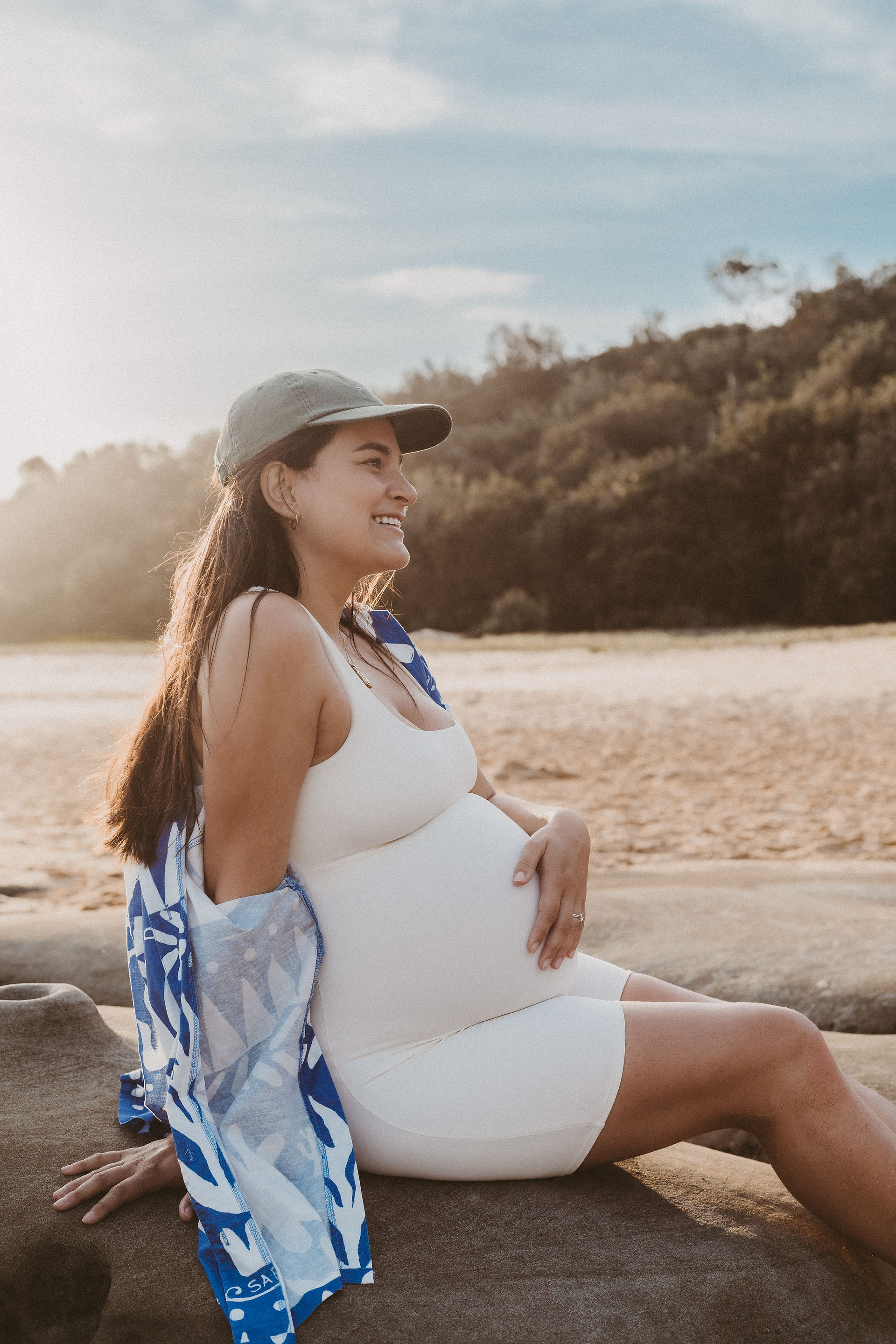 expecting mum on nsw beach