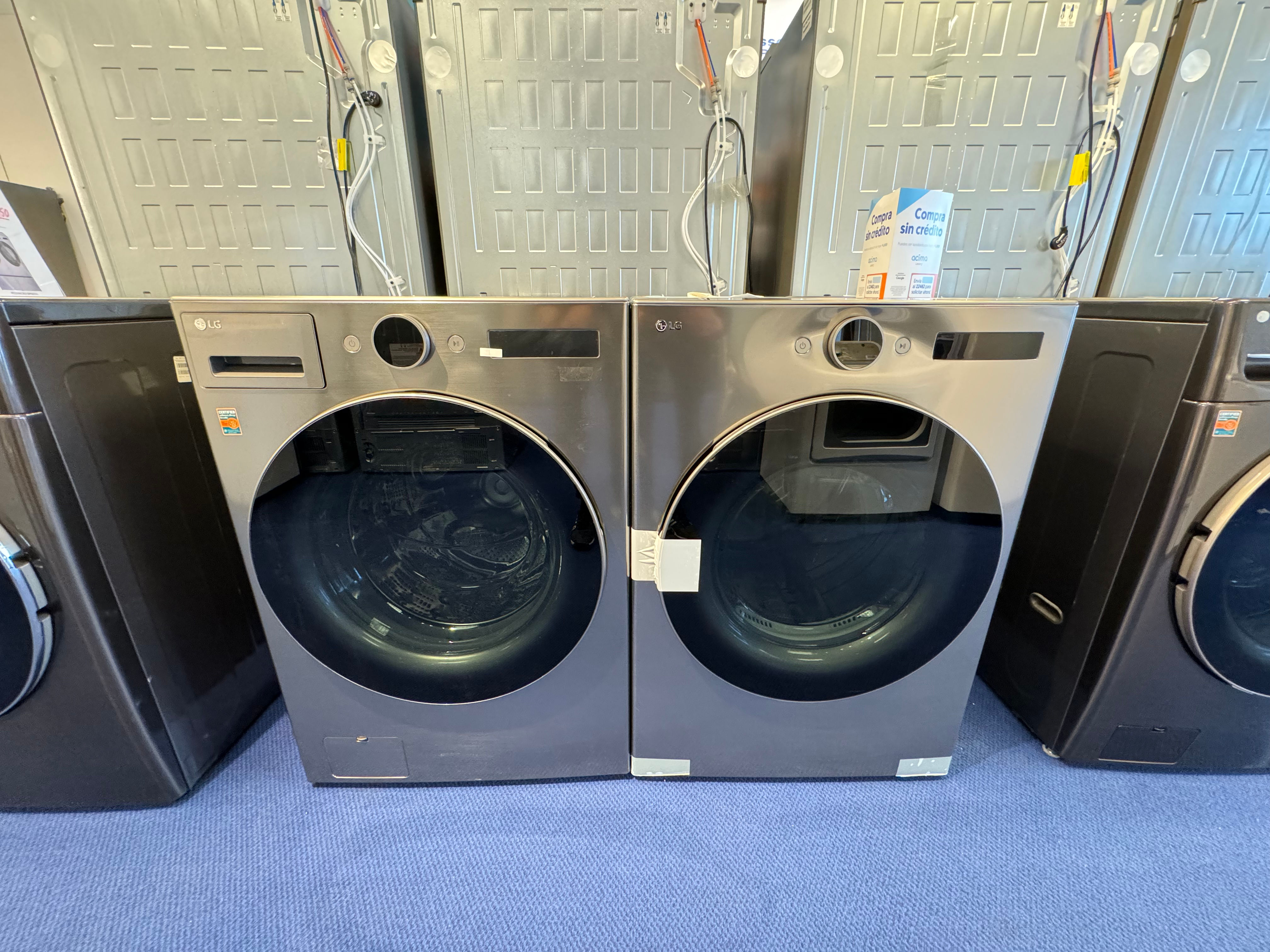 LG WM5500HVA DLEX5500V Front Load Washer Dryer Set