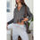Thumbnail: Solid Cable Knit Drop Shoulder Zipper Cardigan