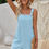 Thumbnail: Sleeveless Square Neck Solid Pockets Loose Romper