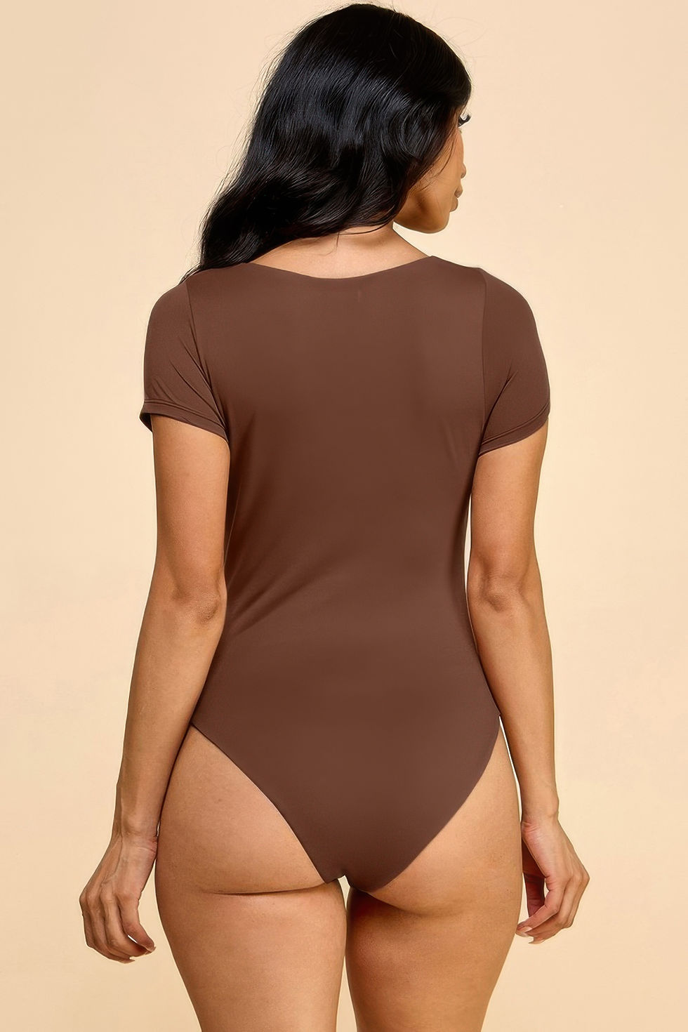 Thumbnail: Short Sleeve Scoop Neck Double Layered Bodysuit