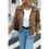 Thumbnail: Solid Suit Lapel Faux Suede Leather Jacket