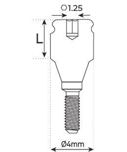 STRAIGHT CLICK ATTACHMENT CONICAL RP 2.65MM