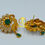 Thumbnail: Gold Plated and CZ stone Peacock Stud