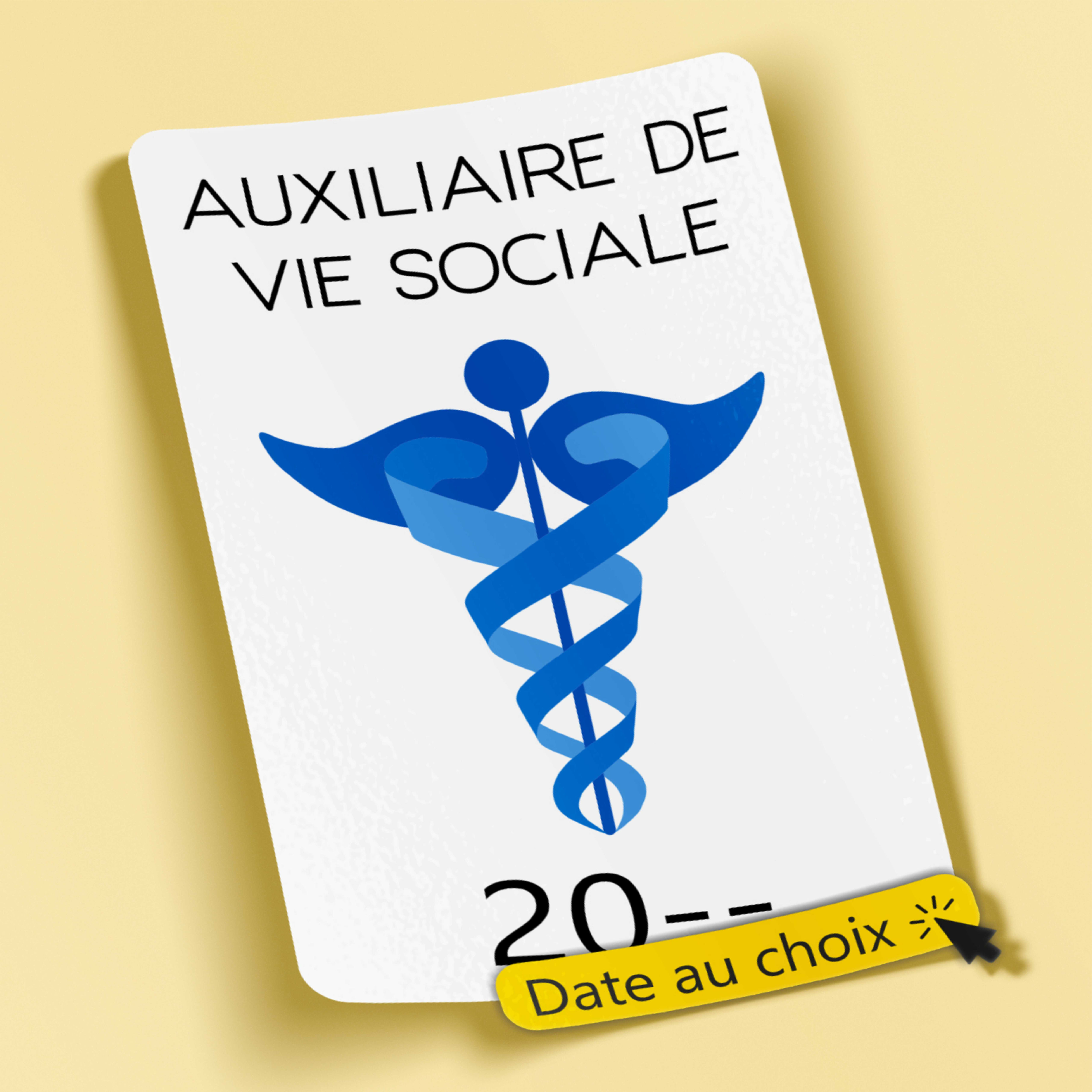 Caducée Auxiliaire de Vie Sociale - Modèle Bleu