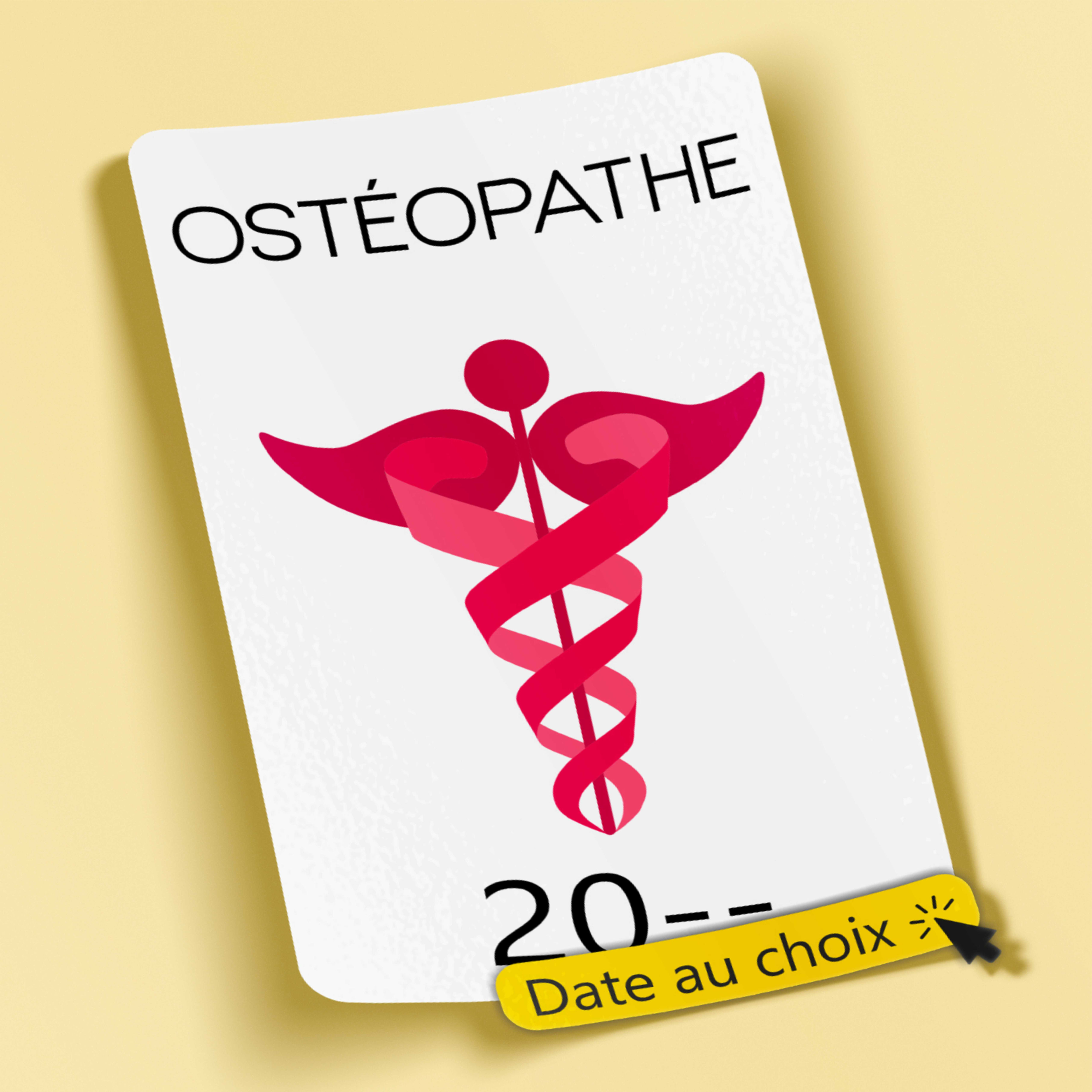 Caducée Ostéopathe - Modèle Rose