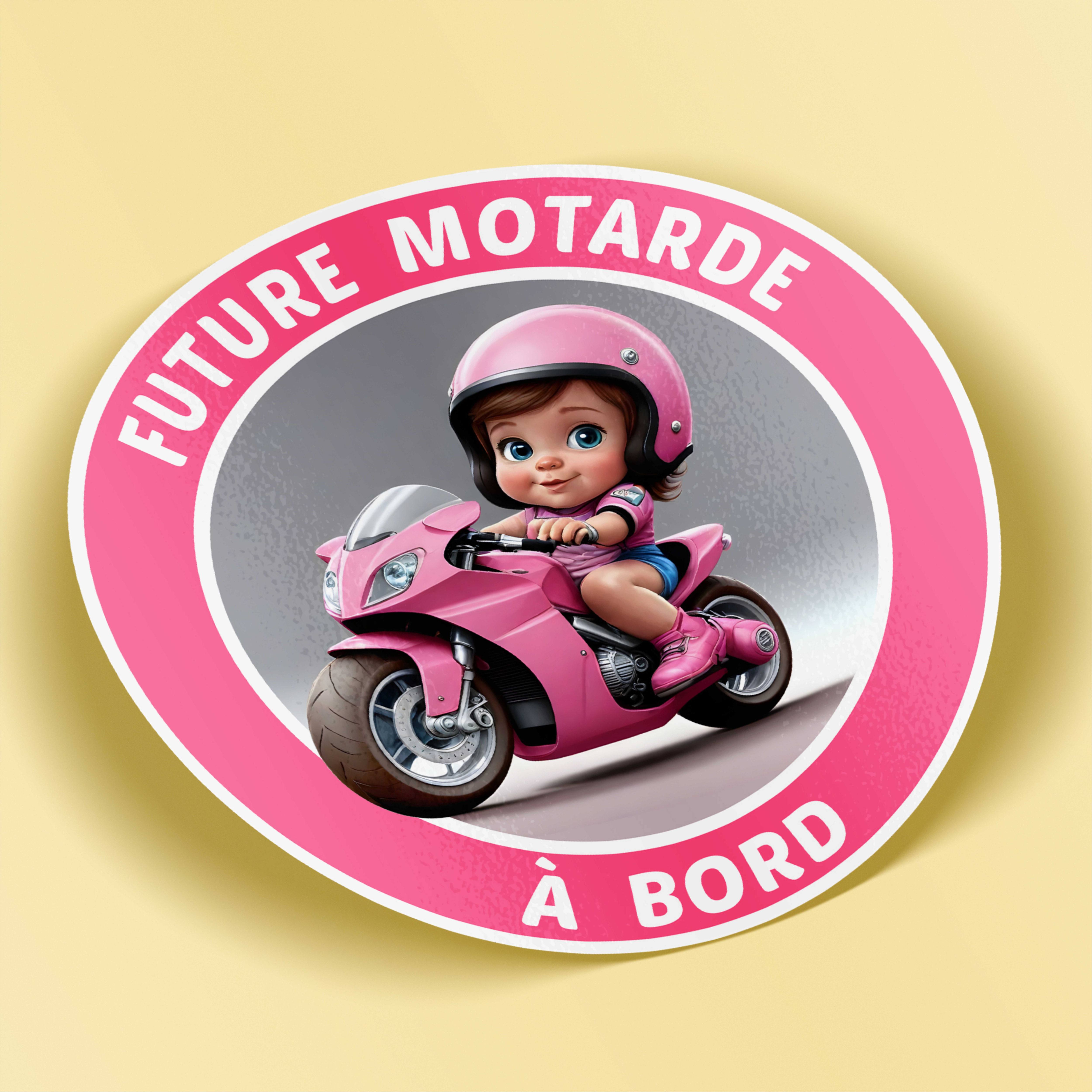 Sticker/Autocollant - Future motarde à Bord - Modèle Fille