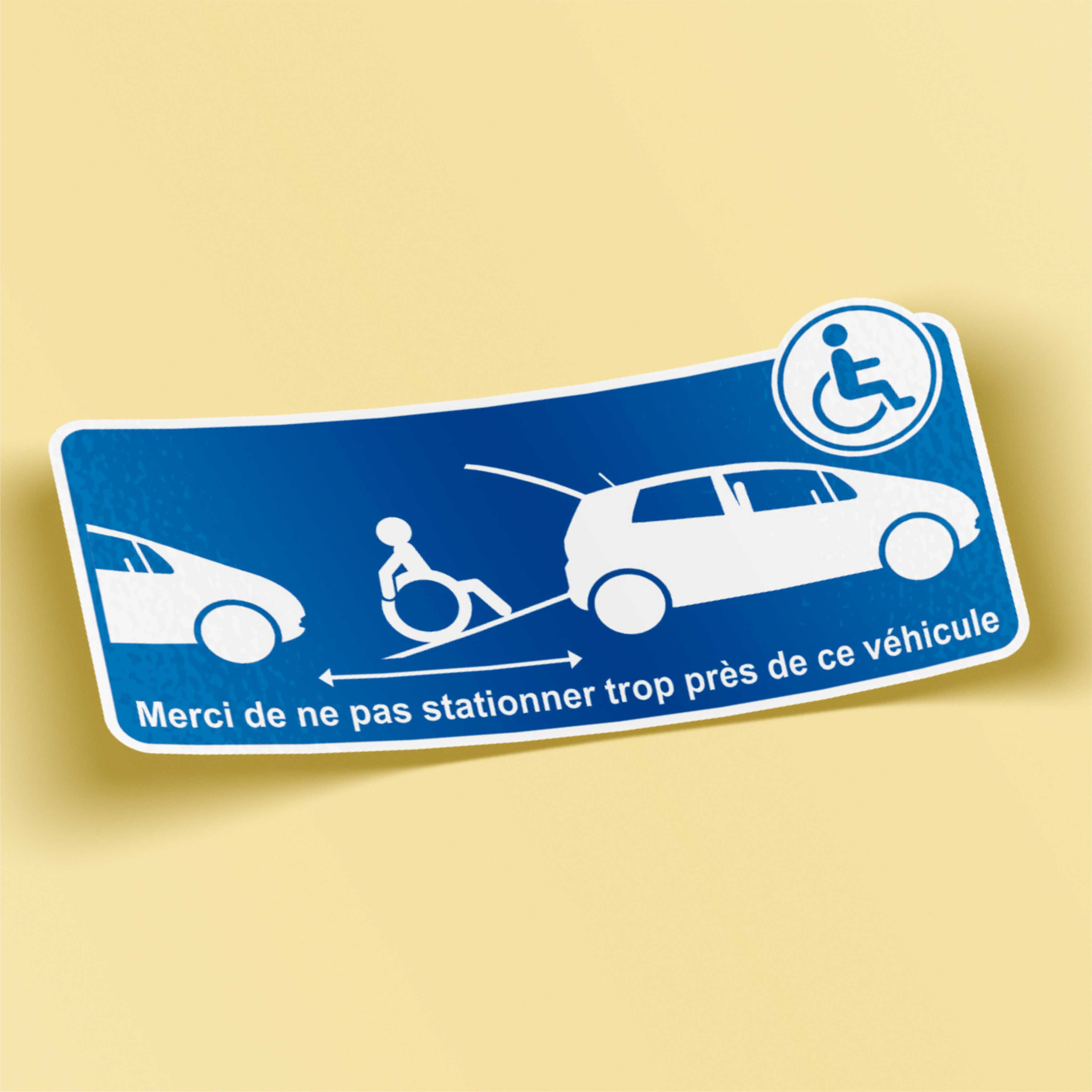 Autocollant Handicap Accès Rampe – Pour Véhicules Transport PMR 