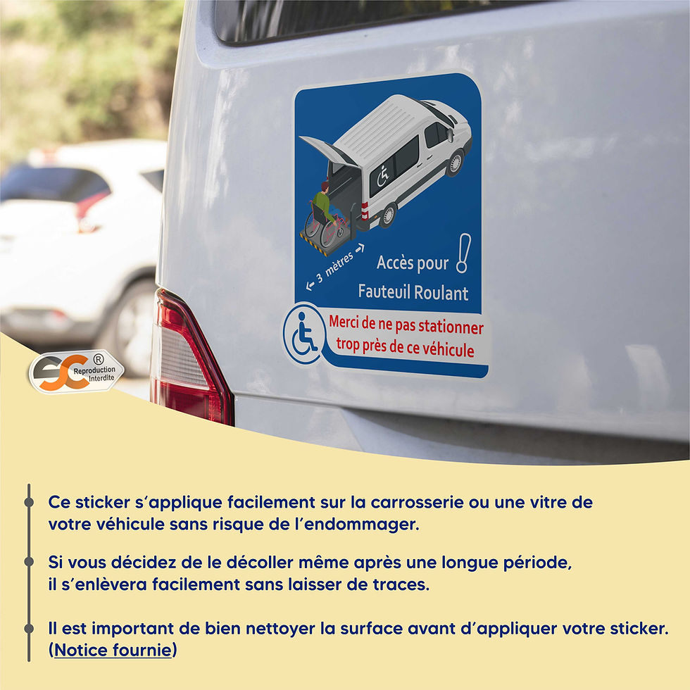 Miniature : Autocollant Handicap Accès Rampe – Pour Véhicules Transport PMR 