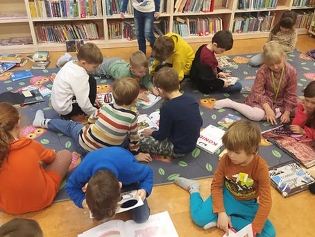 Wizyta Pingwinów w Bibliotece Publicznej w Ożarowie Mazowieckim.