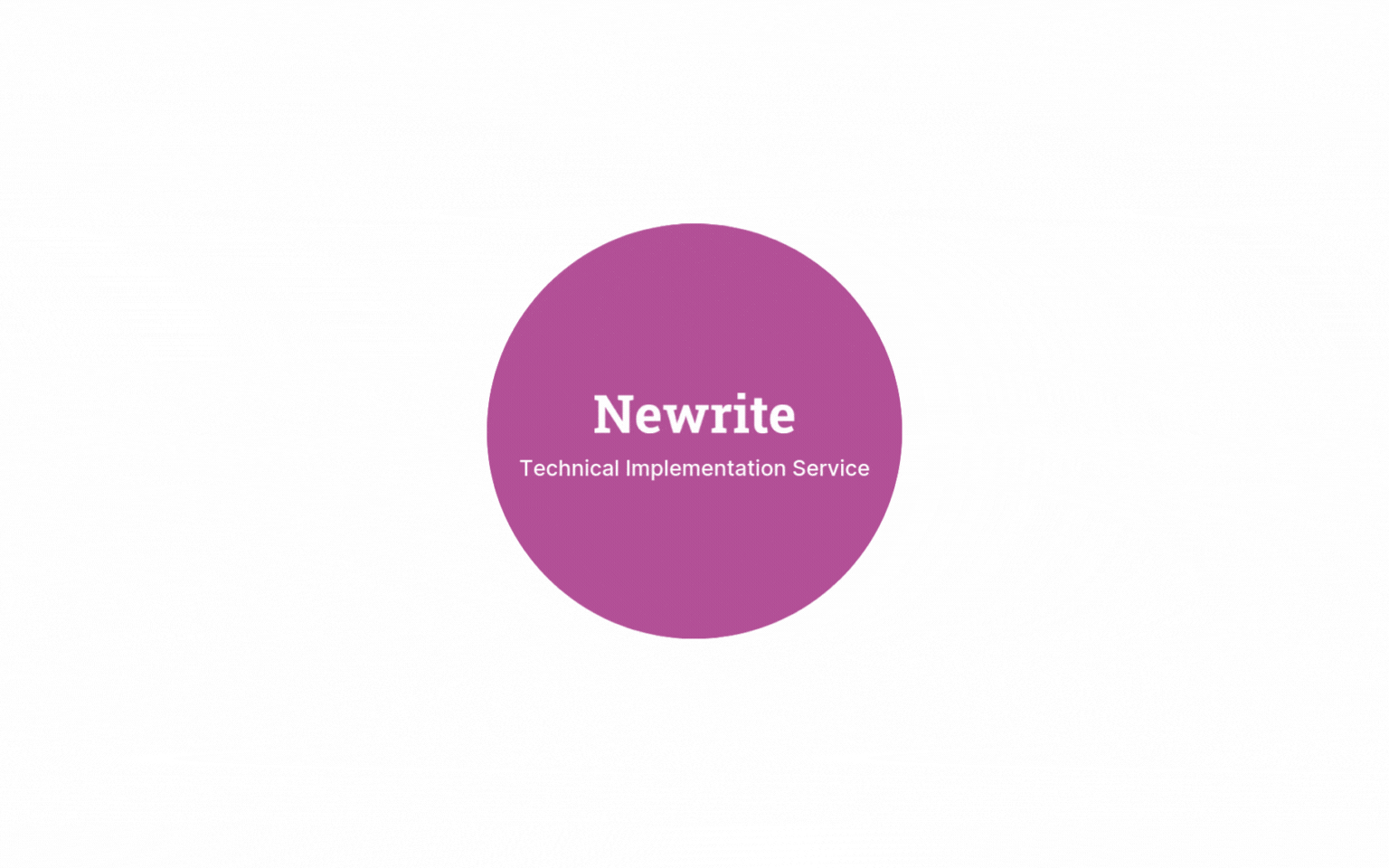 Infographic showing Newrite's Technical Implementation Service, featuring key services such as custom web app development, app content integration, API & platform integration, website content updates, and performance monitoring.