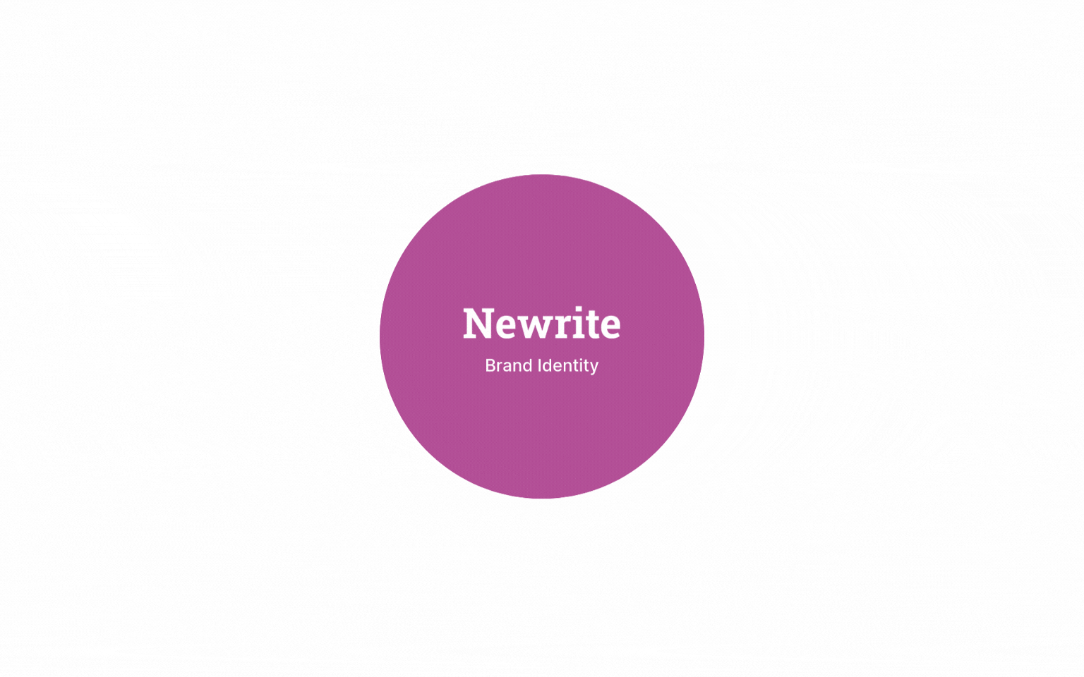 Centralized brand identity hub labeled "Newrite" surrounded by icons representing marketing assets like print, email, mobile, and social media to represent Newrite as a solution for brand marketing team.