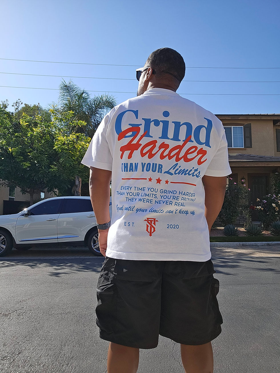 Thumbnail: Grind Harder Tee (Carolina/Orange)