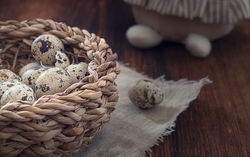 Quail Eggs in Rustic Basket