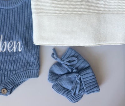 Thumbnail: Blue Knitted Booties