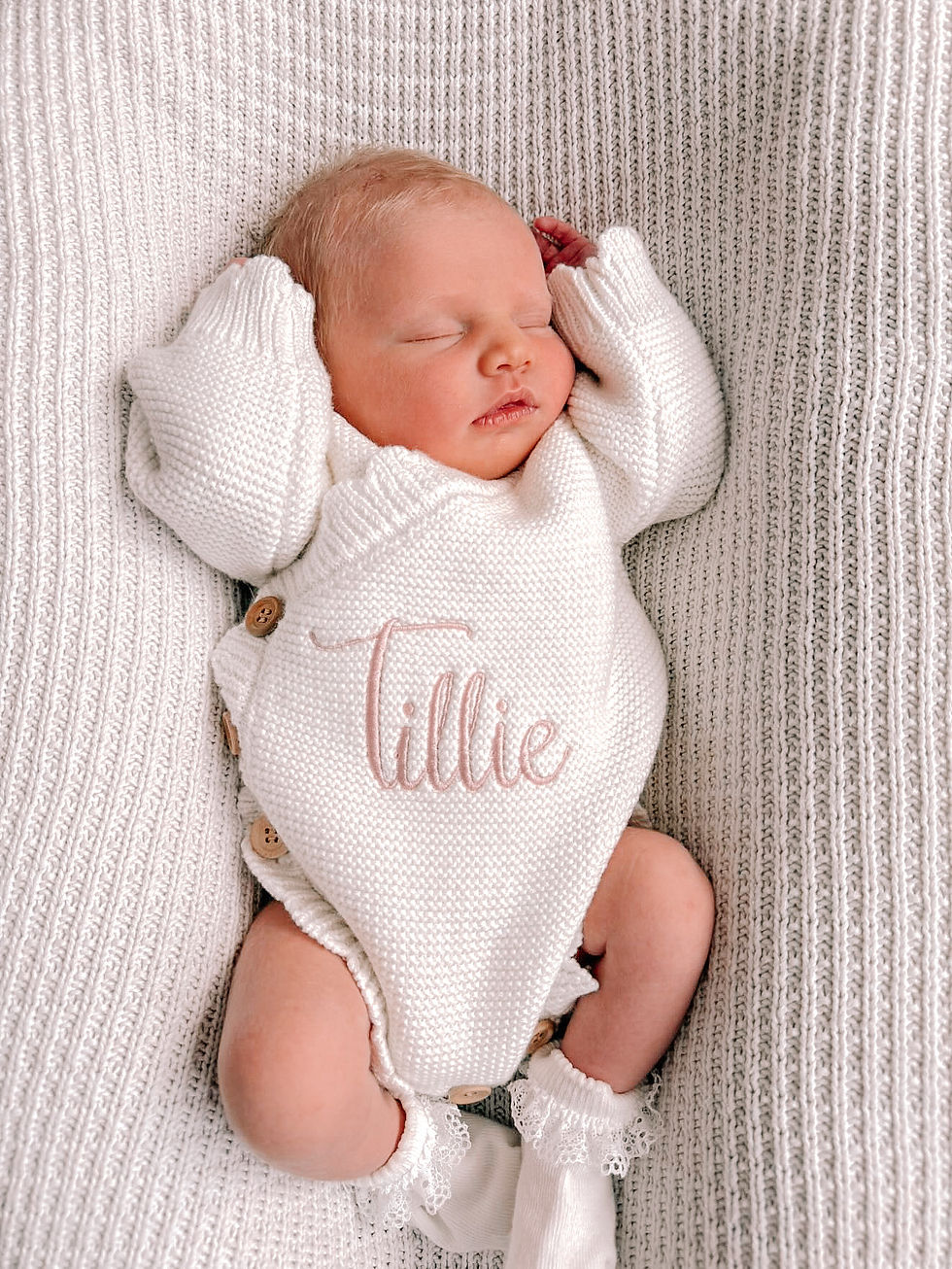 Embroidered Scallop White Knit Romper