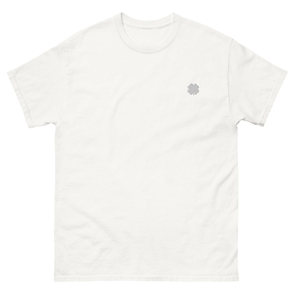 Thumbnail: T-Shirt (Kleeblatt, weiß) - Unisex