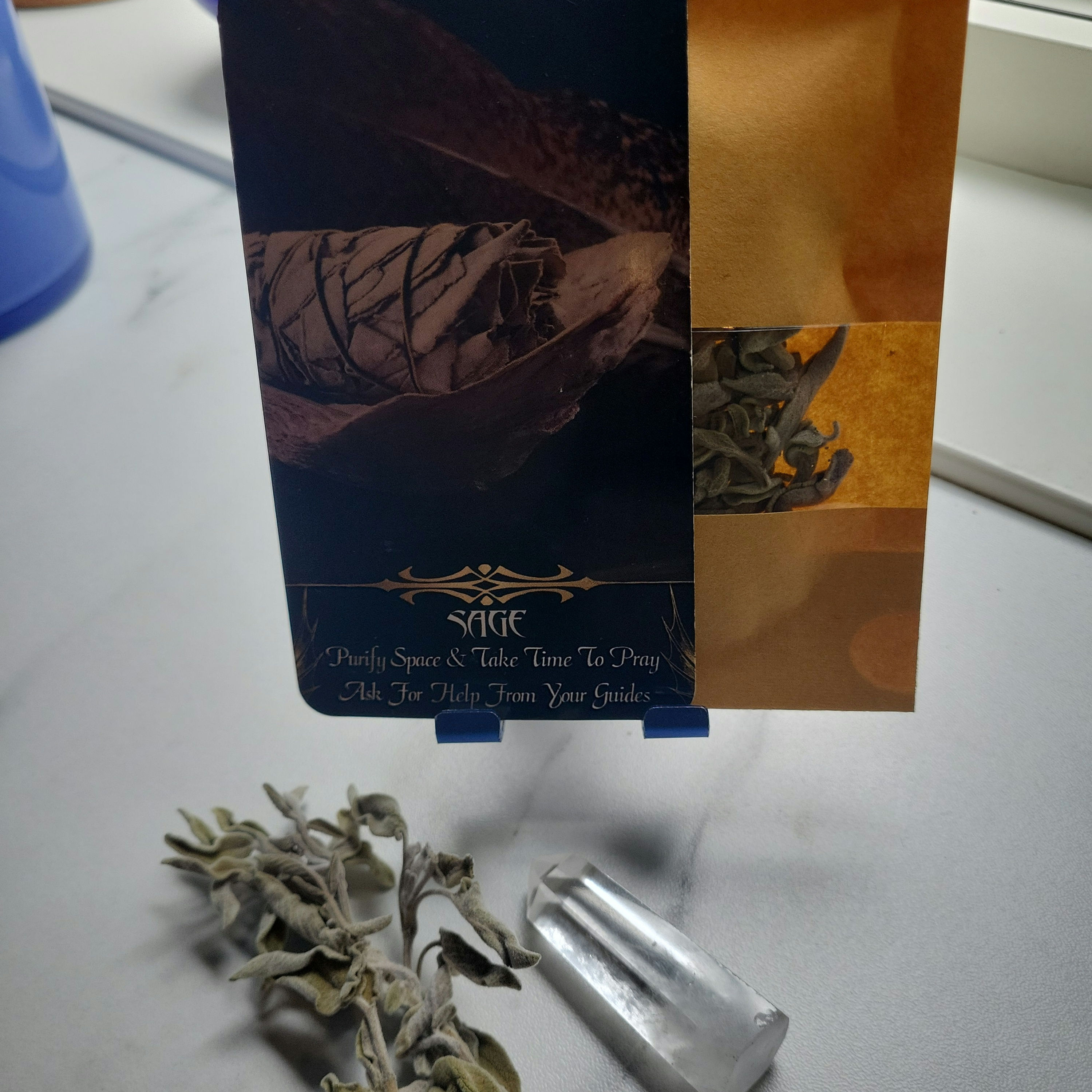 Mediterranean high quality Sage & free Crystal & shell