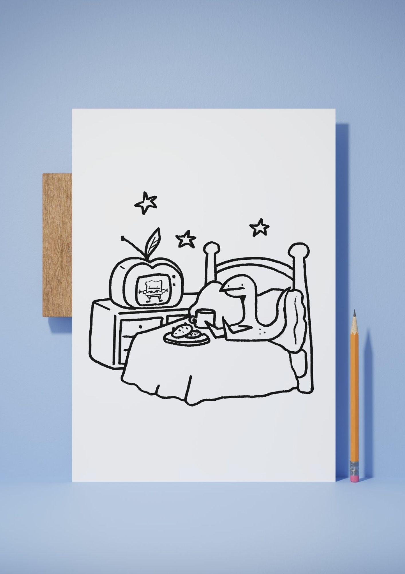 Cosy Snake Colouring Sheet