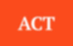 White "ACT" text centered on a bright orange background, representing the ACT standardized test.