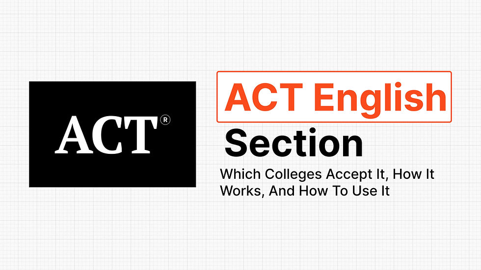 ACT English section guide covering format, scoring, and strategies for college admissions