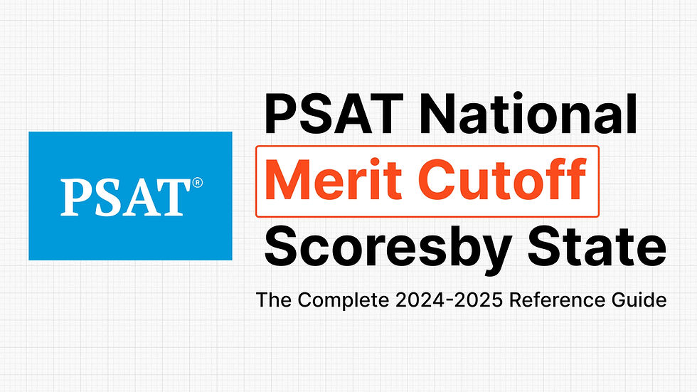 PSAT National Merit cutoff scores by state guide cover featuring PSAT logo and reference for 2024–2025 scores.